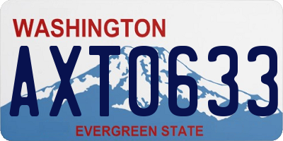 WA license plate AXT0633