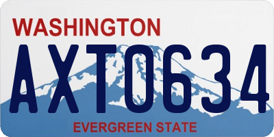 WA license plate AXT0634