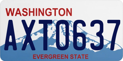 WA license plate AXT0637