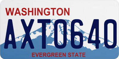 WA license plate AXT0640