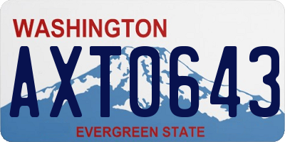 WA license plate AXT0643