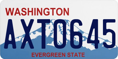WA license plate AXT0645