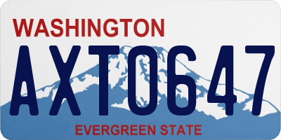 WA license plate AXT0647