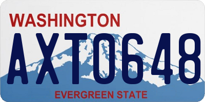 WA license plate AXT0648