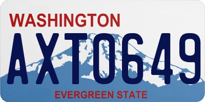 WA license plate AXT0649