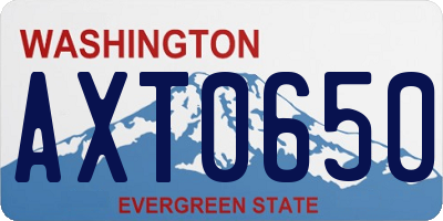 WA license plate AXT0650