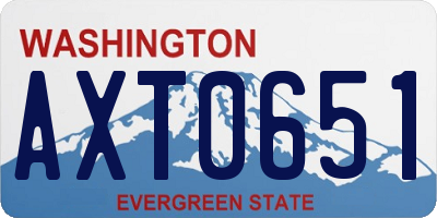 WA license plate AXT0651
