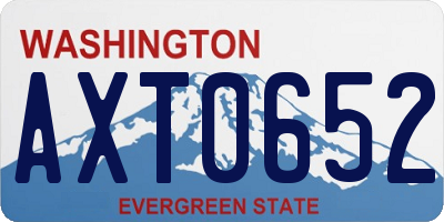 WA license plate AXT0652