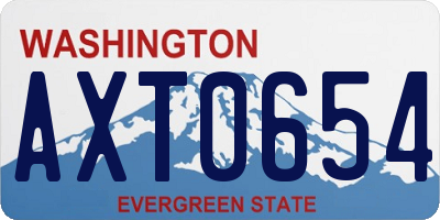 WA license plate AXT0654