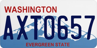 WA license plate AXT0657