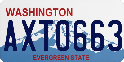 WA license plate AXT0663