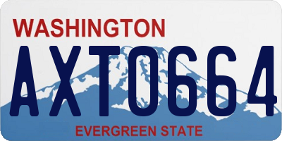 WA license plate AXT0664