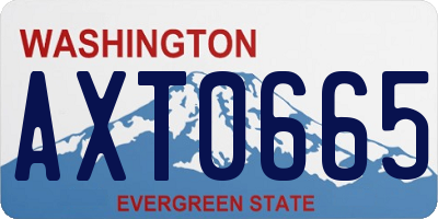 WA license plate AXT0665