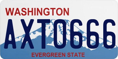 WA license plate AXT0666