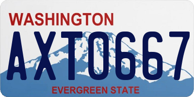 WA license plate AXT0667