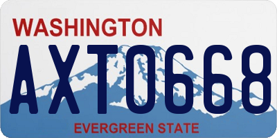 WA license plate AXT0668