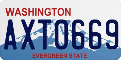WA license plate AXT0669