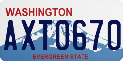 WA license plate AXT0670
