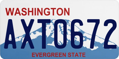 WA license plate AXT0672