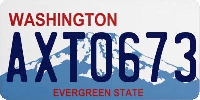 WA license plate AXT0673