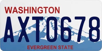 WA license plate AXT0678