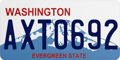 WA license plate AXT0692