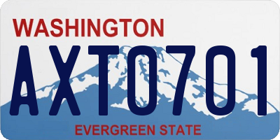 WA license plate AXT0701