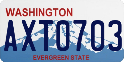 WA license plate AXT0703