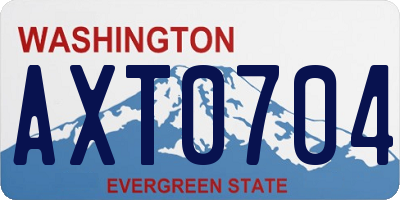 WA license plate AXT0704