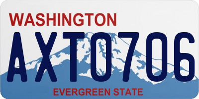 WA license plate AXT0706