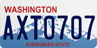 WA license plate AXT0707