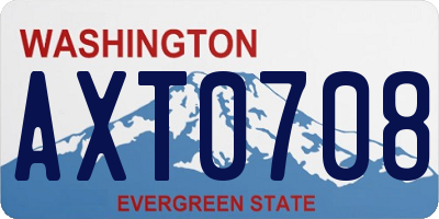 WA license plate AXT0708