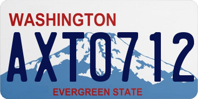 WA license plate AXT0712