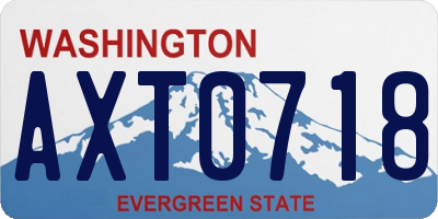 WA license plate AXT0718