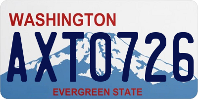 WA license plate AXT0726