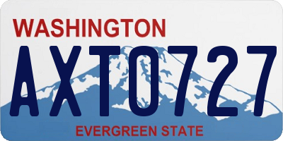 WA license plate AXT0727