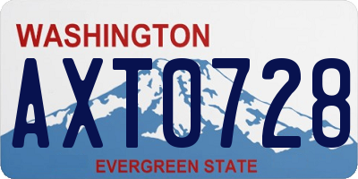WA license plate AXT0728