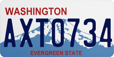WA license plate AXT0734
