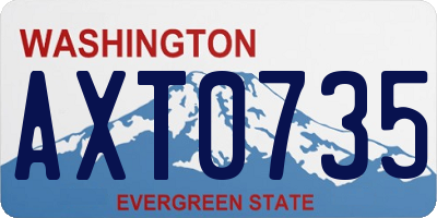 WA license plate AXT0735
