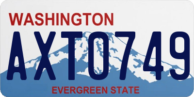 WA license plate AXT0749