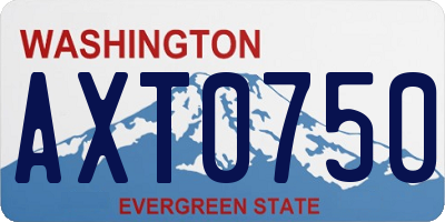 WA license plate AXT0750