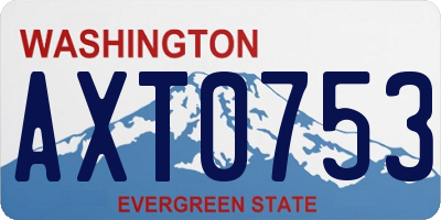 WA license plate AXT0753