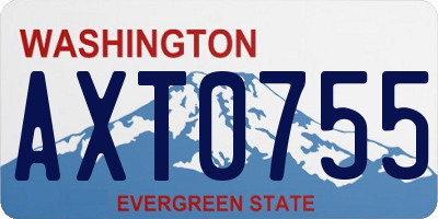 WA license plate AXT0755