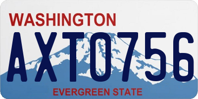 WA license plate AXT0756