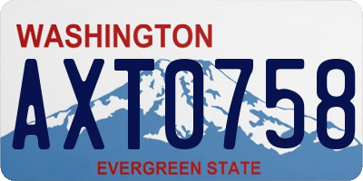 WA license plate AXT0758
