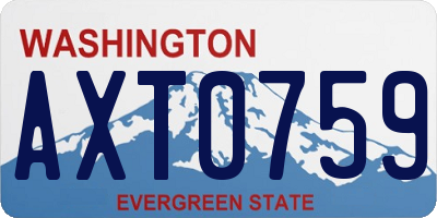 WA license plate AXT0759