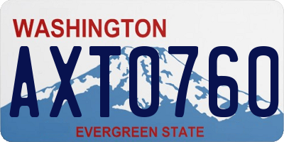 WA license plate AXT0760
