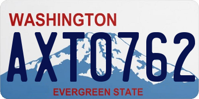 WA license plate AXT0762