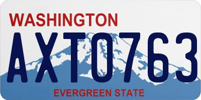 WA license plate AXT0763