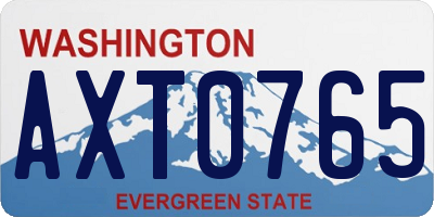WA license plate AXT0765